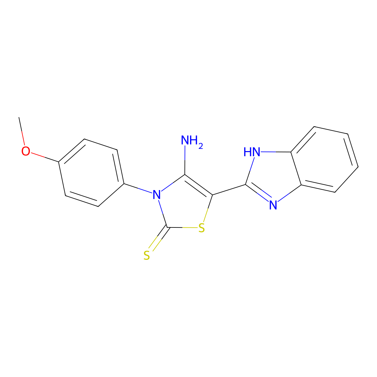 4-amino-5-(1H-benzimidazol-2-yl)-3-(4-methoxyphenyl)-1,3-thiazole-2(3H)-thione molecular structure, CAS 519013-43-5
