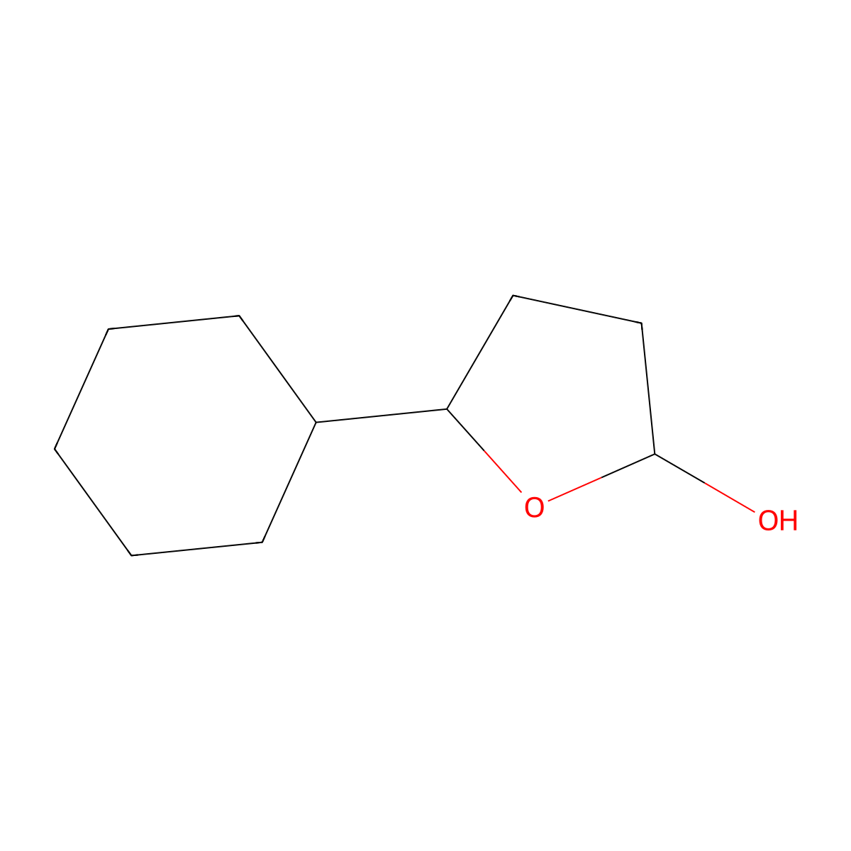 5-Cyclohexyltetrahydrofuran-2-ol molecular structure, CAS 519014-26-7