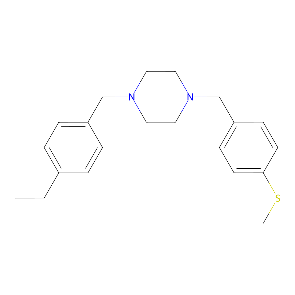 1-[(4-Ethylphenyl)methyl]-4-[(4-methylsulfanylphenyl)methyl]piperazine molecular structure, CAS 519015-49-7