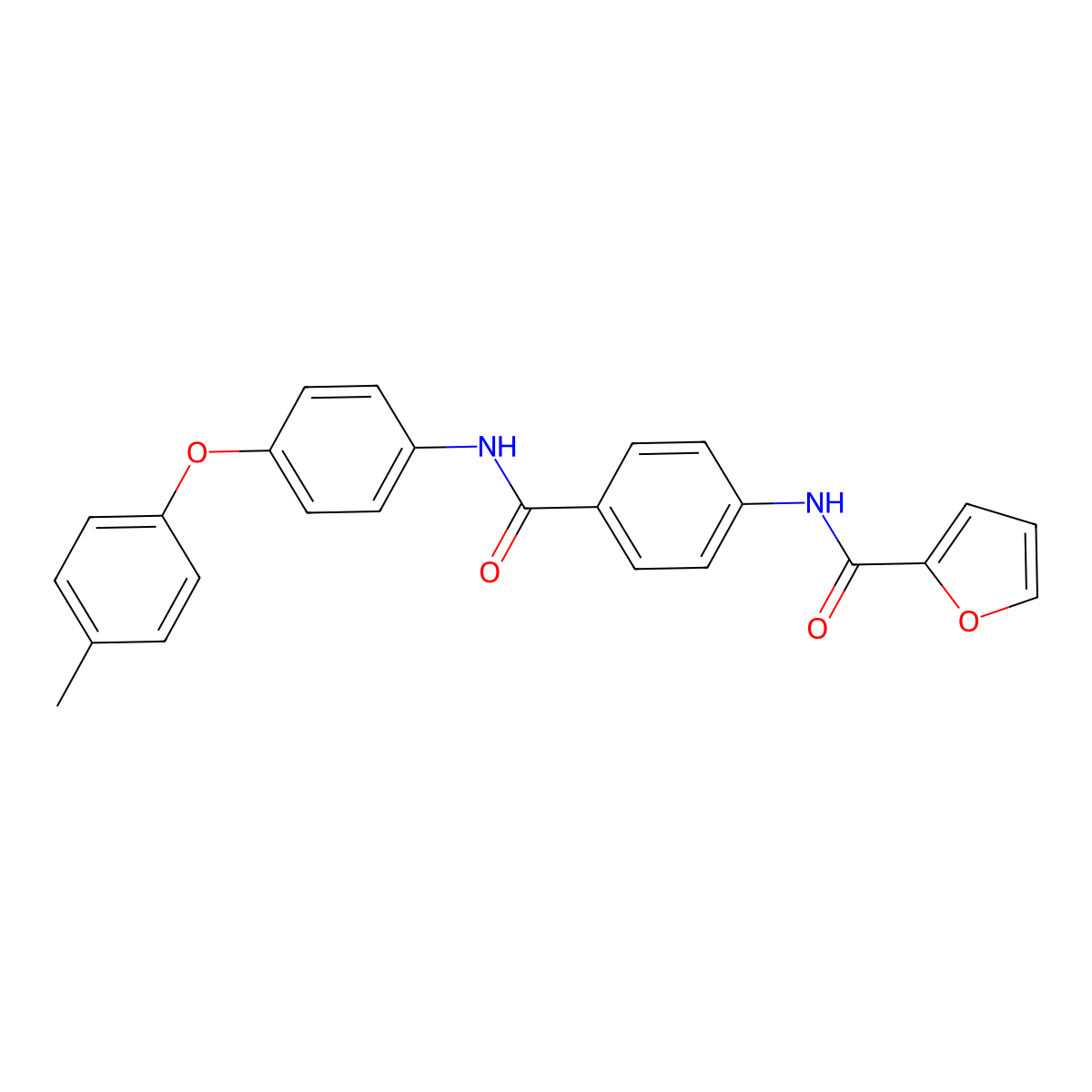 N-[4-[[4-(4-methylphenoxy)phenyl]carbamoyl]phenyl]furan-2-carboxamide molecular structure, CAS 519015-76-0