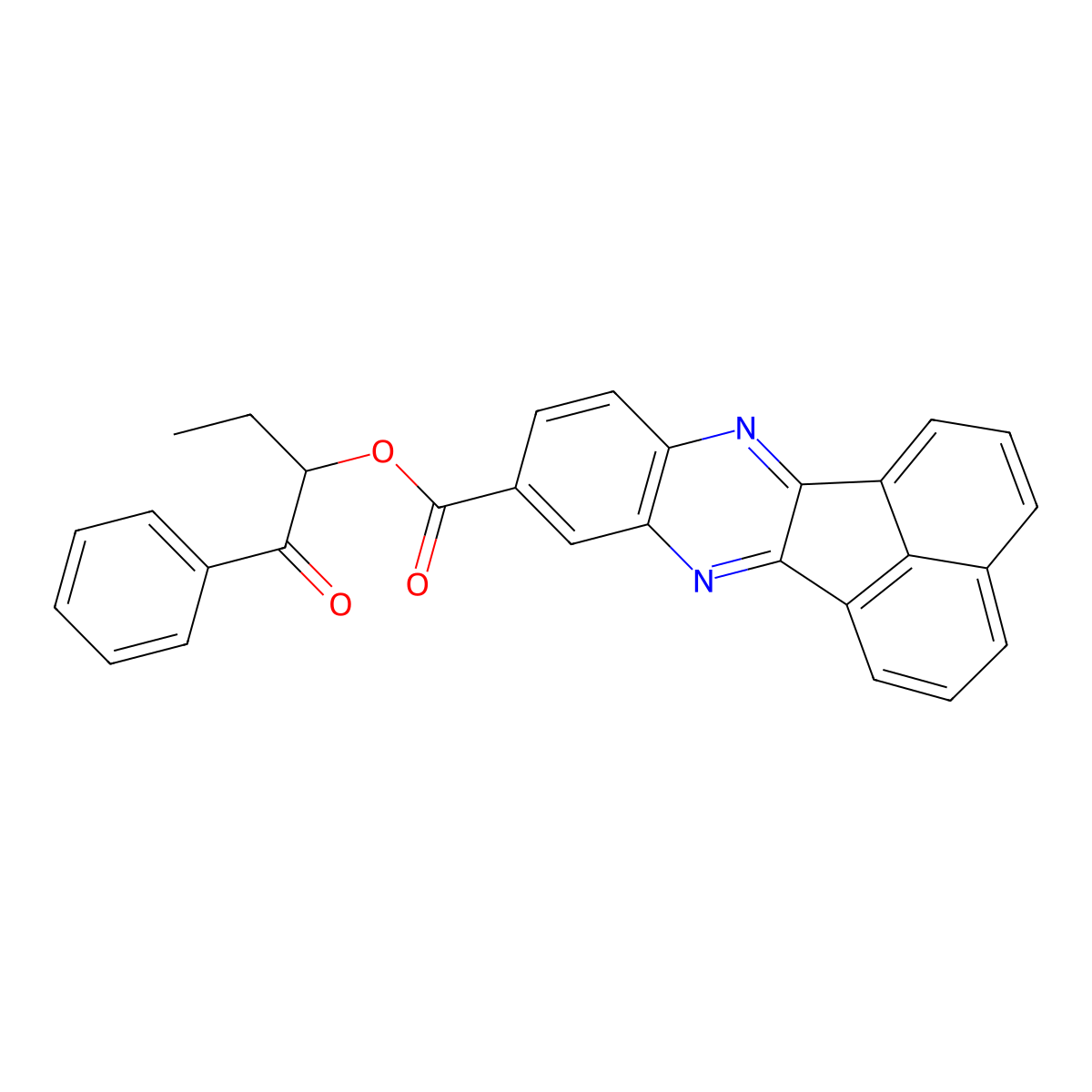 1-Benzoylpropyl acenaphtho[1,2-b]quinoxaline-9-carboxylate molecular structure, CAS 519015-98-6