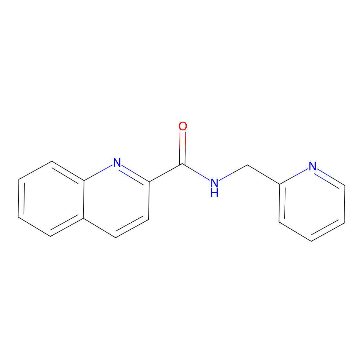 N-(pyridin-2-ylmethyl)quinoline-2-carboxamide molecular structure, CAS 519016-28-5