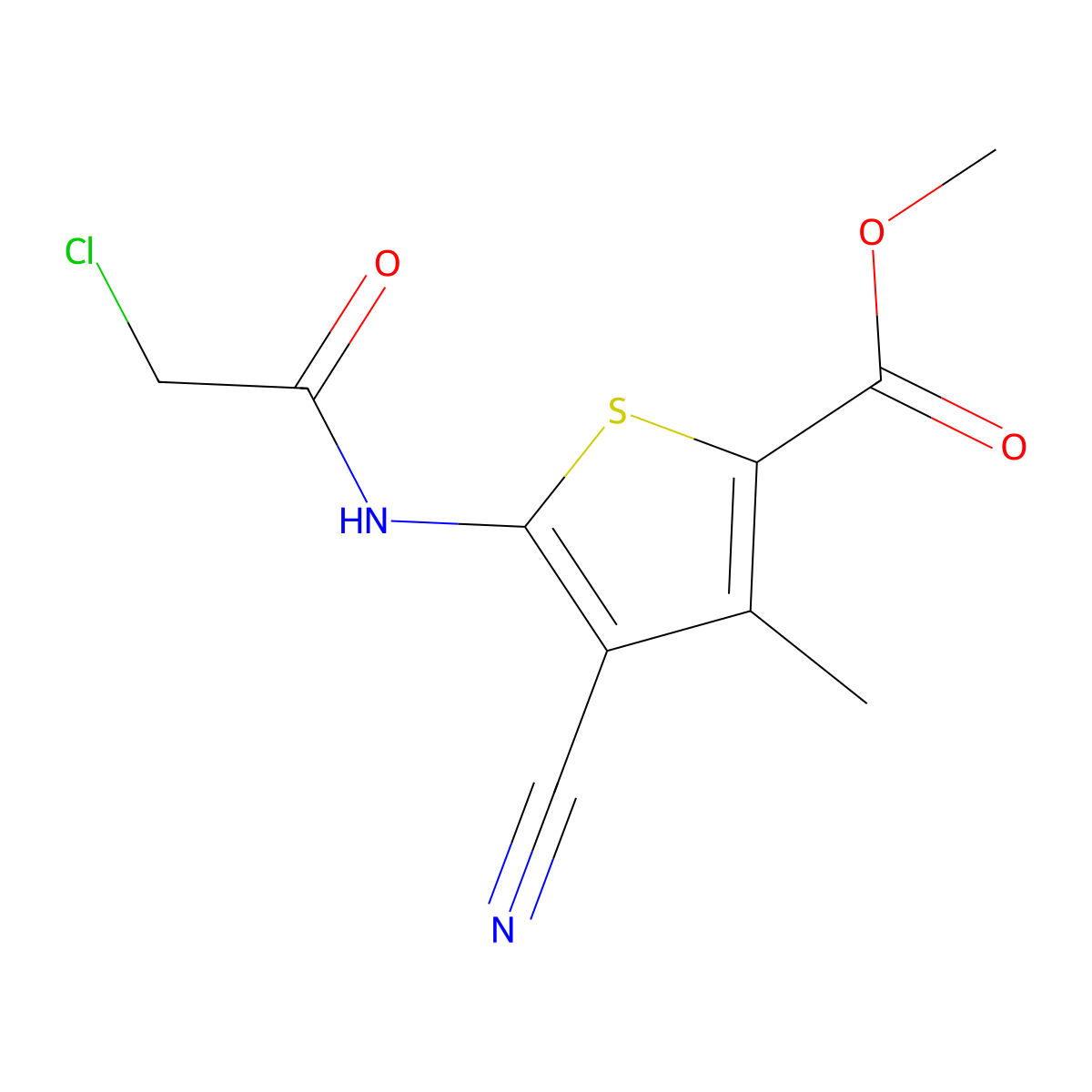 Methyl 5-[(chloroacetyl)amino]-4-cyano-3-methylthiophene-2-carboxylate molecular structure, CAS 519016-58-1