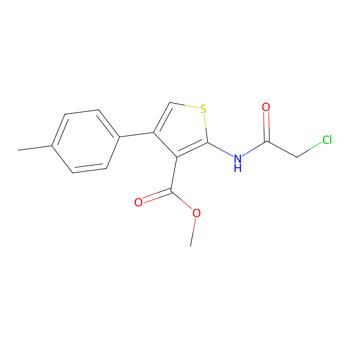 Methyl 2-[(chloroacetyl)amino]-4-(4-methylphenyl)thiophene-3-carboxylate molecular structure, CAS 519016-63-8