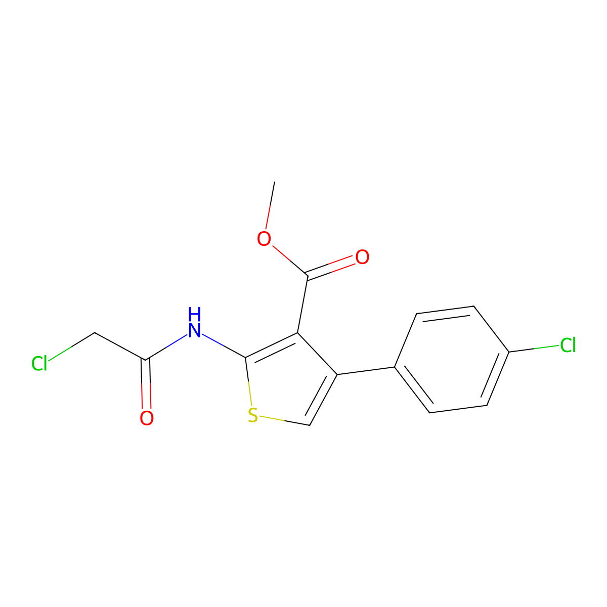 Methyl 2-[(chloroacetyl)amino]-4-(4-chlorophenyl)thiophene-3-carboxylate molecular structure, CAS 519016-64-9