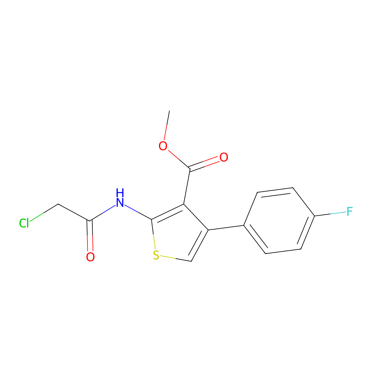 Methyl 2-(2-chloroacetamido)-4-(4-fluorophenyl)thiophene-3-carboxylate molecular structure, CAS 519016-66-1