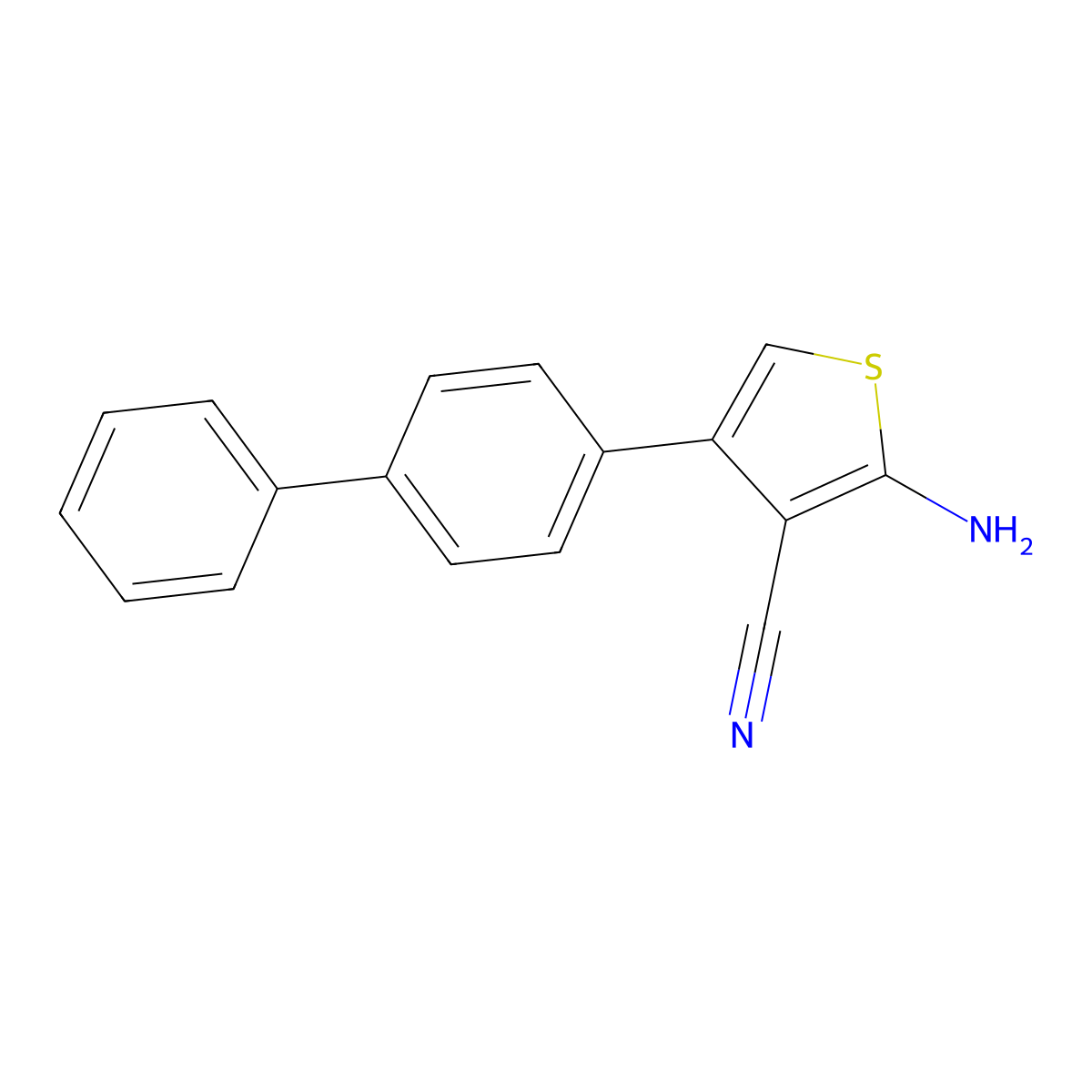 2-Amino-4-[1,1'-biphenyl]-4-yl-3-thiophenecarbonitrile molecular structure, CAS 519016-83-2