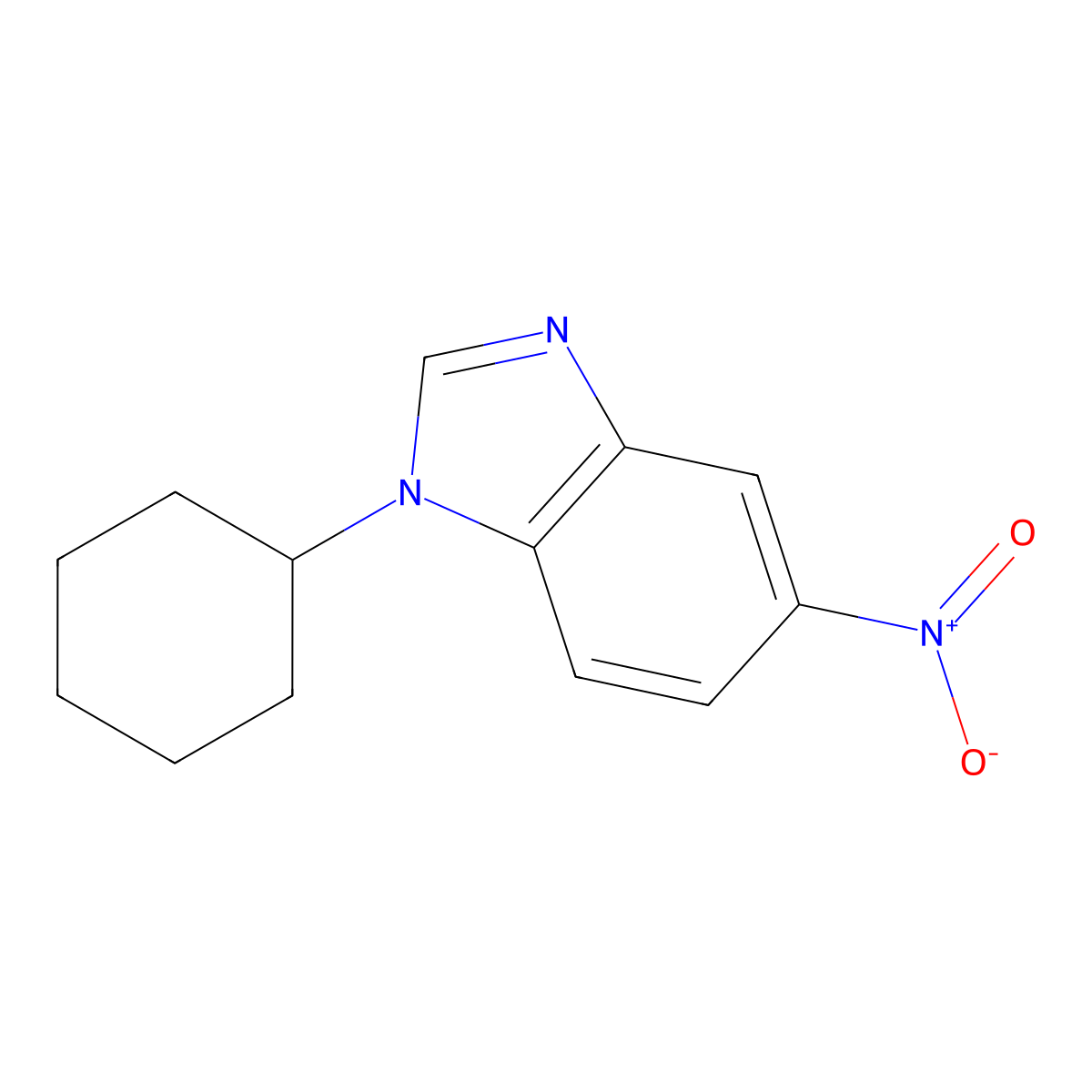 1-cyclohexyl-5-nitro-1H-benzimidazole molecular structure, CAS 519016-96-7