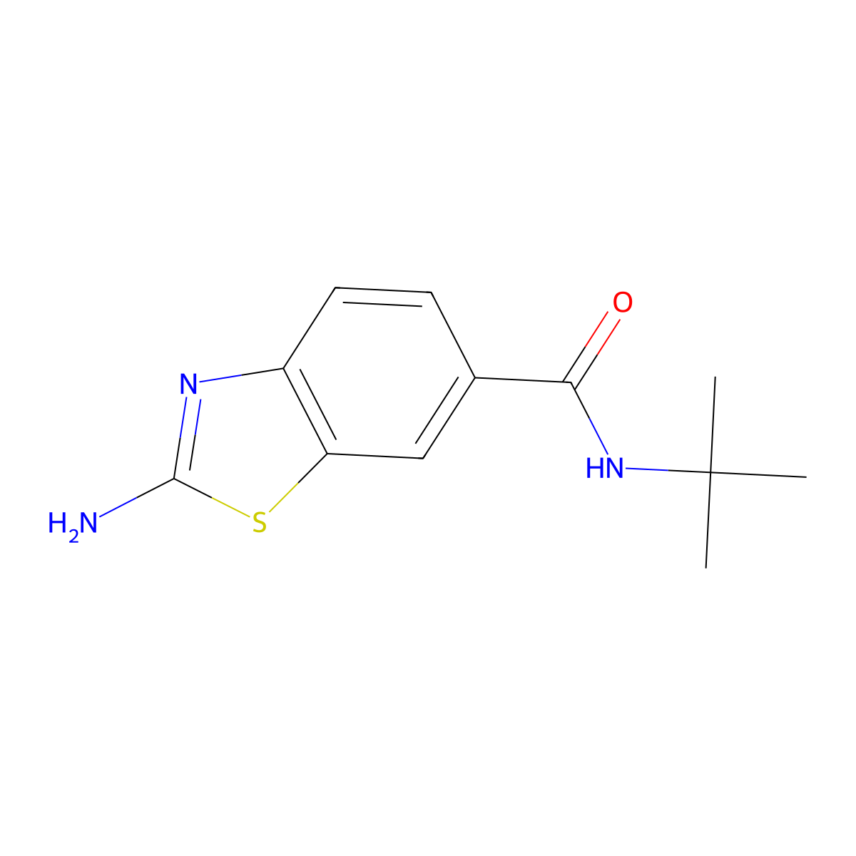 2-Amino-N-(tert-butyl)benzo[d]thiazole-6-carboxamide molecular structure, CAS 519017-11-9