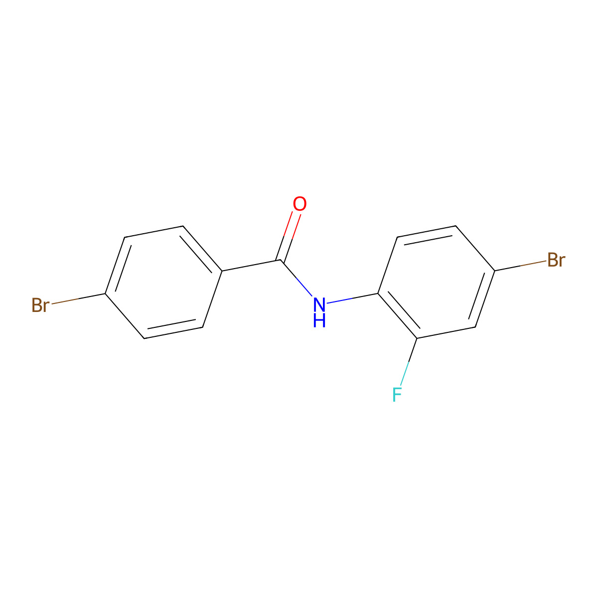 4-bromo-N-(4-bromo-2-fluorophenyl)benzamide molecular structure, CAS 519017-60-8