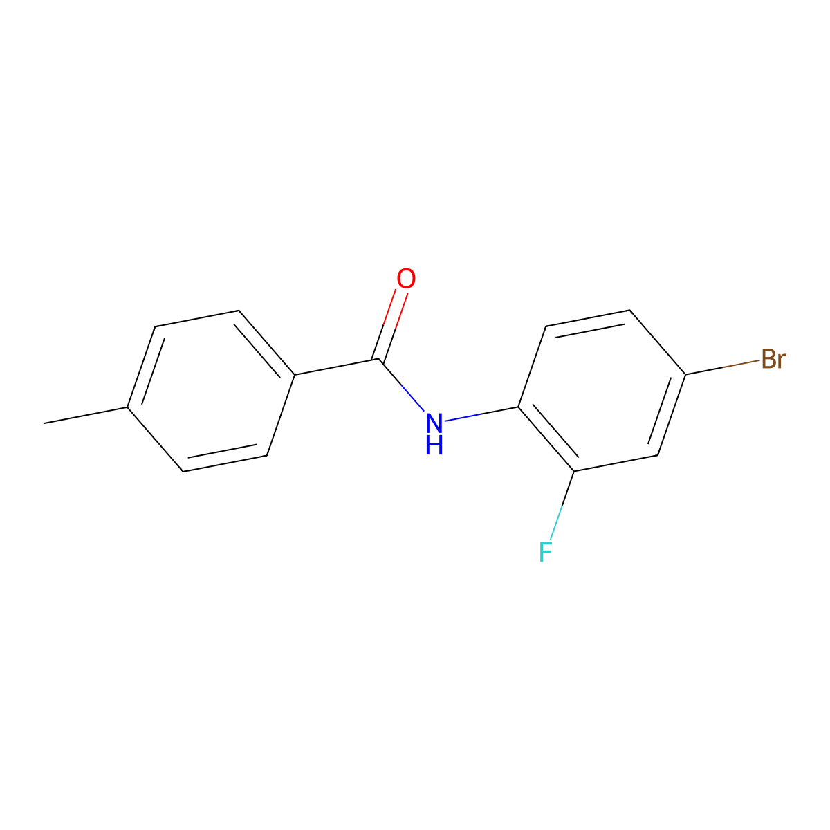 N-(4-bromo-2-fluorophenyl)-4-methylbenzamide molecular structure, CAS 519017-61-9