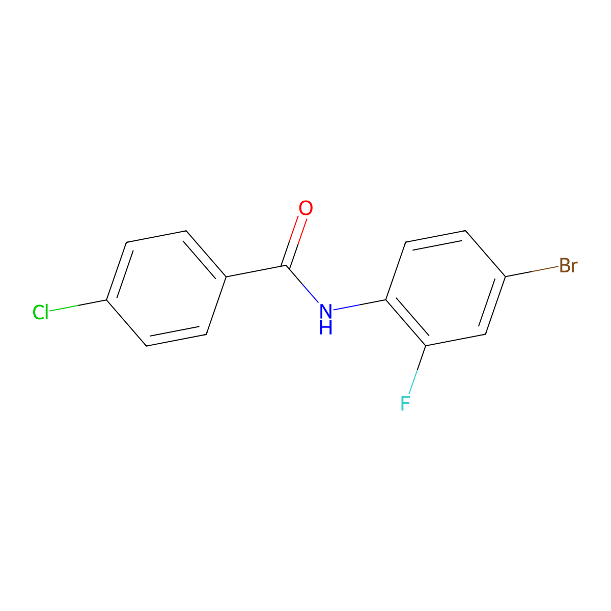 N-(4-bromo-2-fluorophenyl)-4-chlorobenzamide molecular structure, CAS 519017-62-0