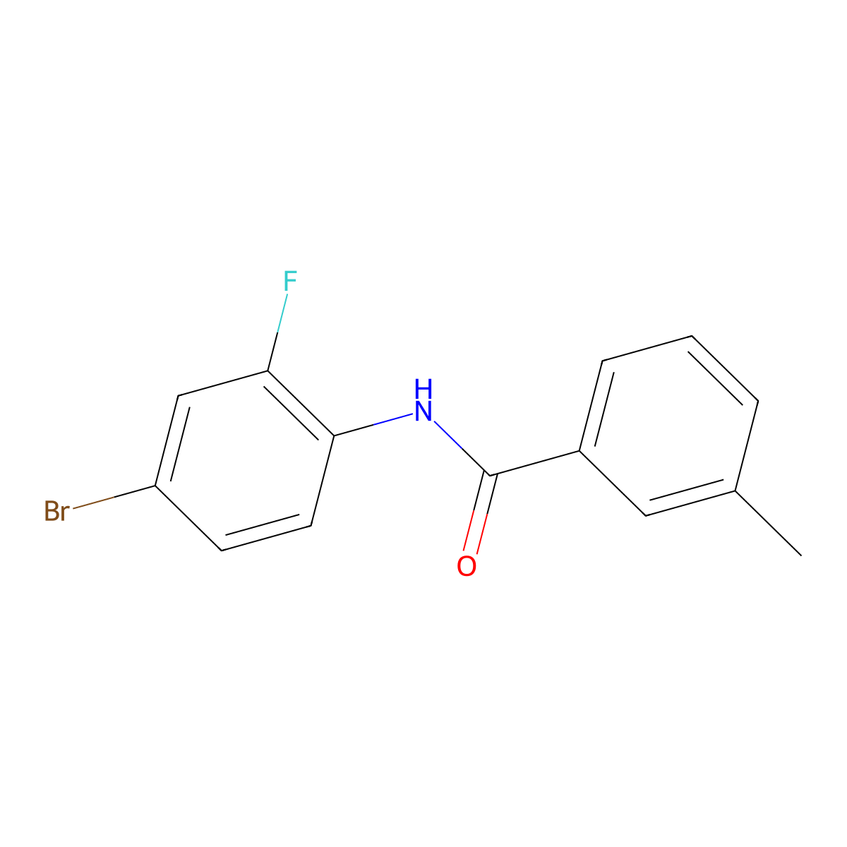 N-(4-bromo-2-fluorophenyl)-3-methylbenzamide molecular structure, CAS 519017-68-6