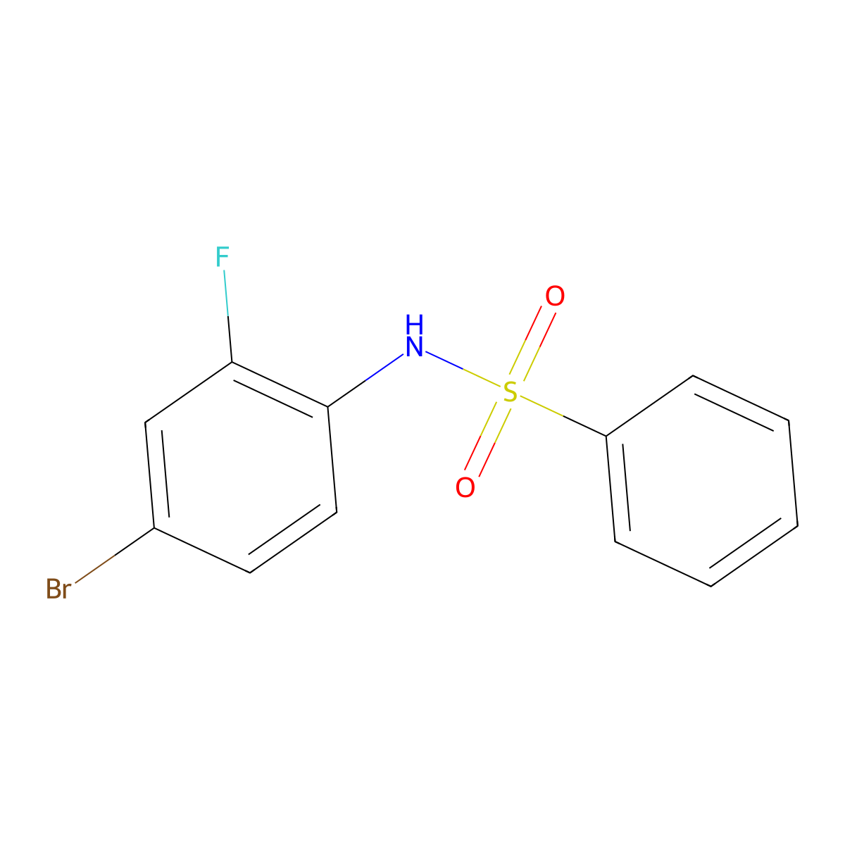 N-(4-bromo-2-fluorophenyl)benzenesulfonamide molecular structure, CAS 519017-71-1