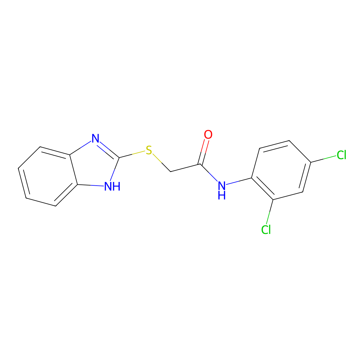 2-(1H-benzimidazol-2-ylsulfanyl)-N-(2,4-dichlorophenyl)acetamide molecular structure, CAS 519018-25-8