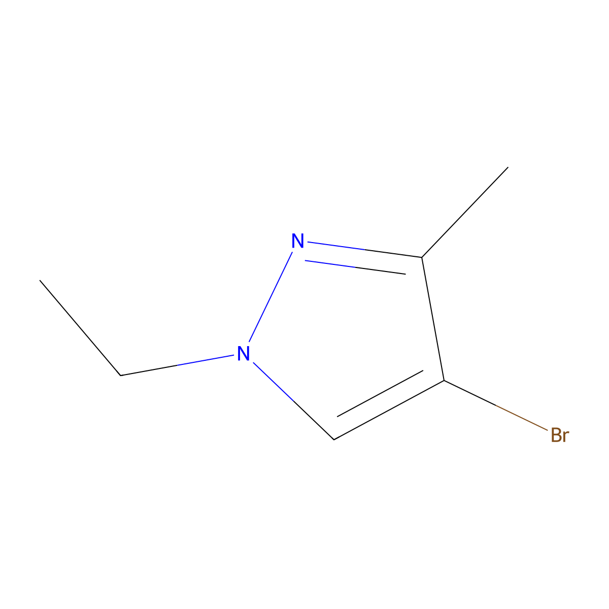 4-bromo-1-ethyl-3-methyl-1H-pyrazole molecular structure, CAS 519018-28-1
