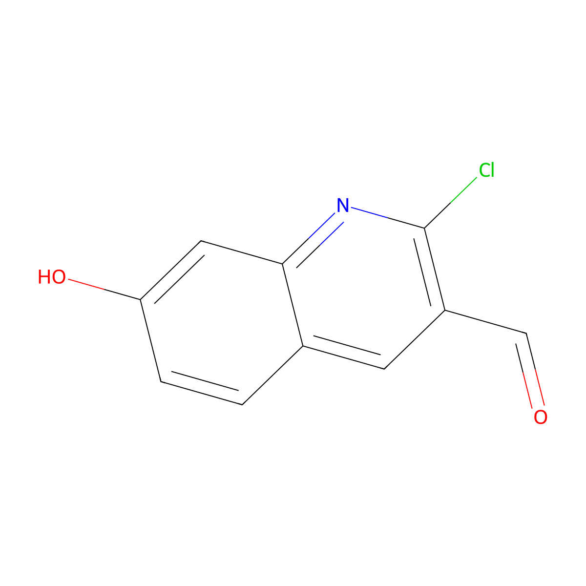 2-Chloro-7-hydroxyquinoline-3-carbaldehyde molecular structure, CAS 519018-42-9