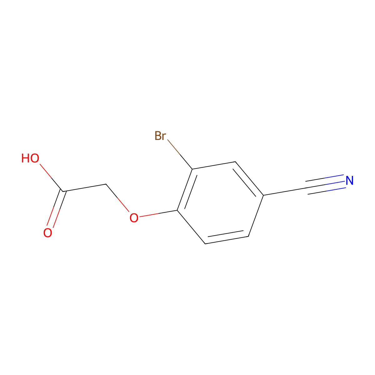 2-(2-Bromo-4-cyanophenoxy)acetic acid molecular structure, CAS 519018-50-9