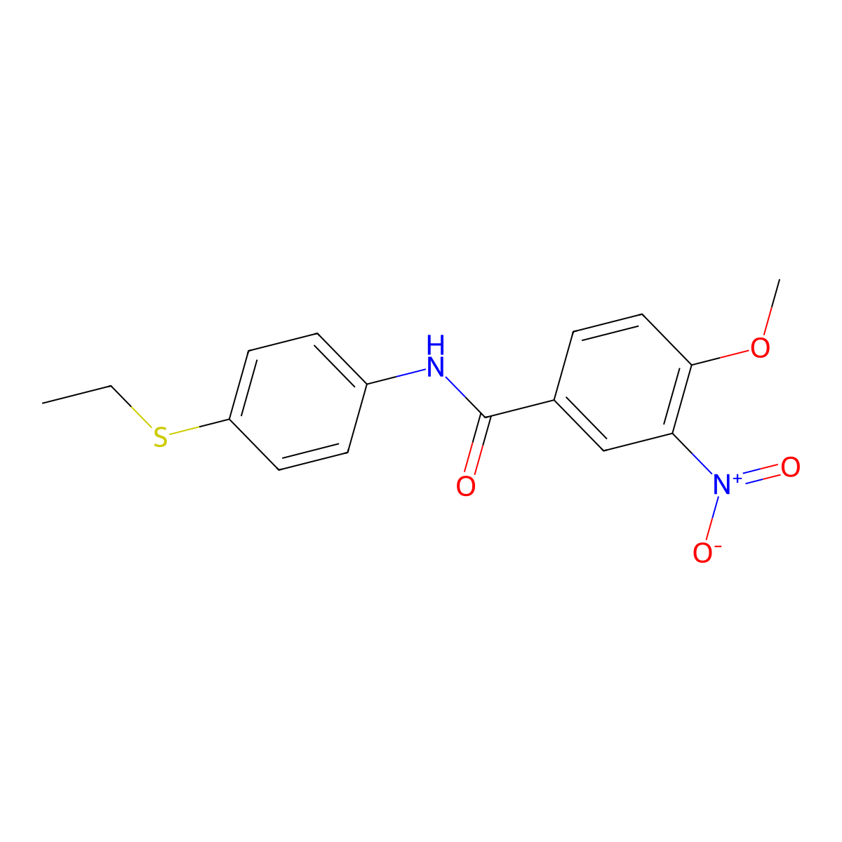 N-(4-ethylsulfanylphenyl)-4-methoxy-3-nitrobenzamide molecular structure, CAS 519018-62-3