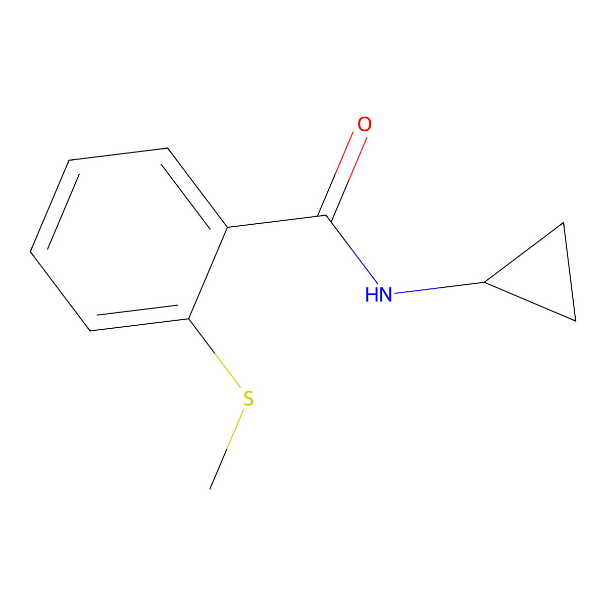 N-cyclopropyl-2-(methylthio)benzamide molecular structure, CAS 519018-66-7