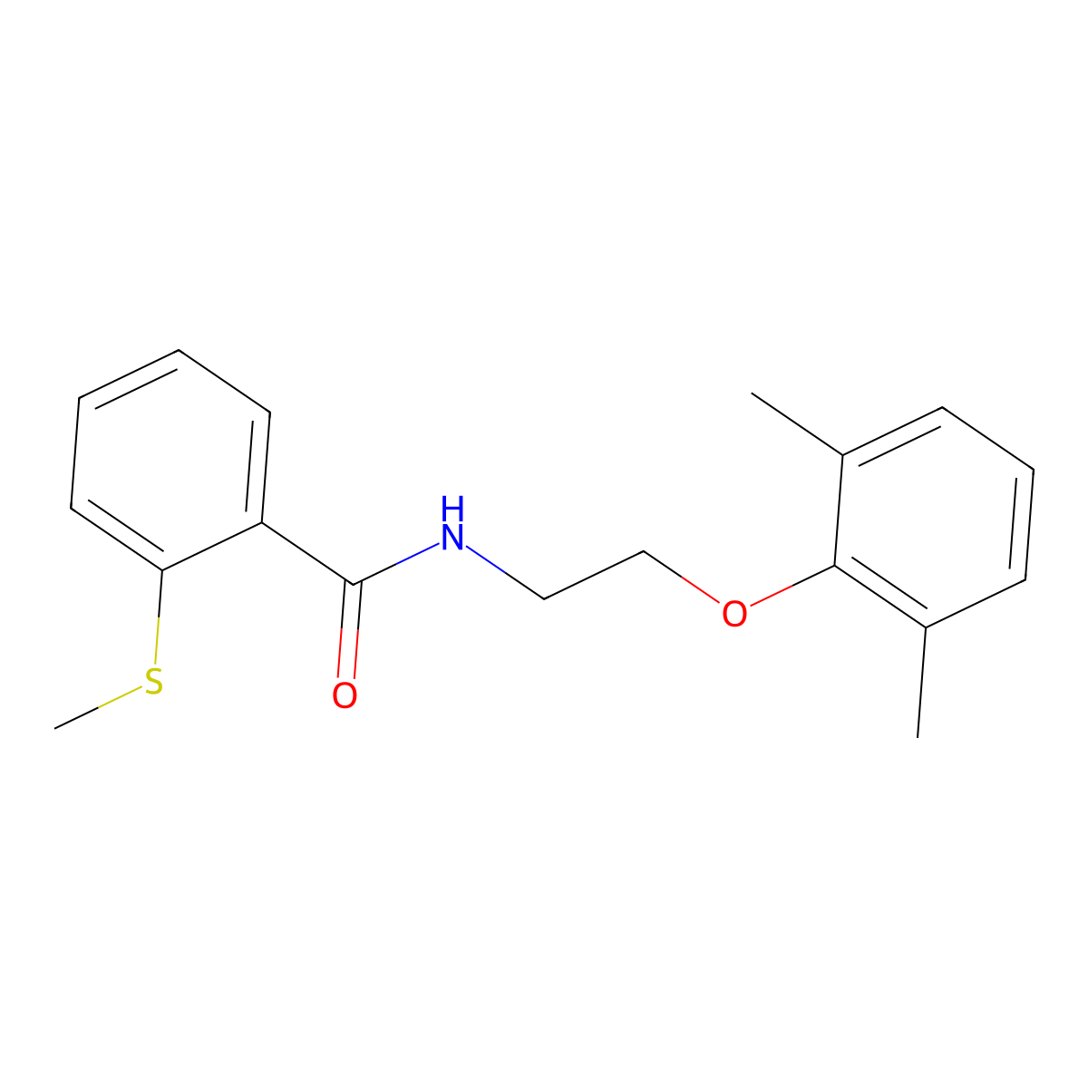 N-[2-(2,6-dimethylphenoxy)ethyl]-2-methylsulfanylbenzamide molecular structure, CAS 519018-67-8