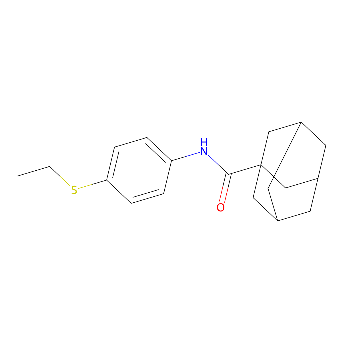 N-(4-ethylsulfanylphenyl)adamantane-1-carboxamide molecular structure, CAS 519018-68-9