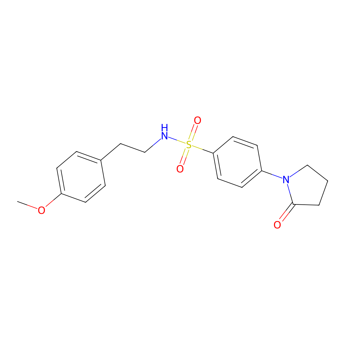 N-[2-(4-methoxyphenyl)ethyl]-4-(2-oxopyrrolidin-1-yl)benzenesulfonamide molecular structure, CAS 519018-74-7