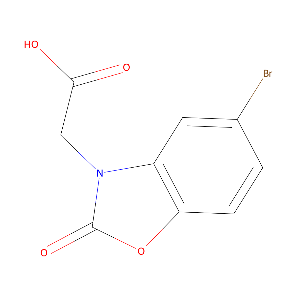 2-(5-Bromo-2-oxobenzo[D]oxazol-3(2H)-YL)acetic acid molecular structure, CAS 519018-99-6