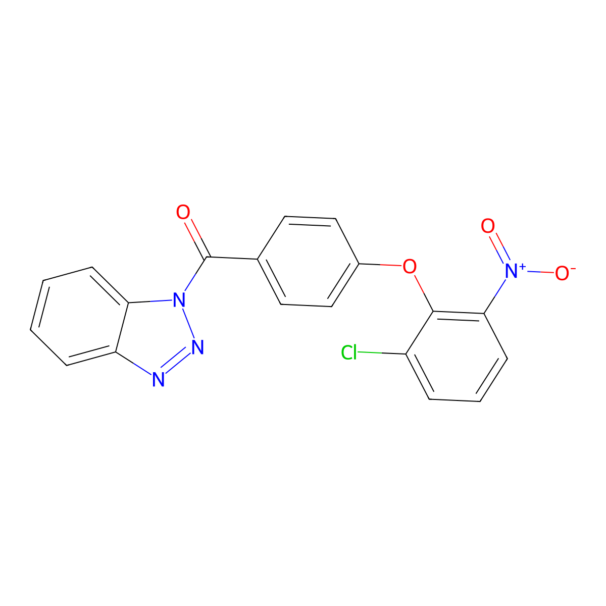 Benzotriazol-1-yl-[4-(2-chloro-6-nitrophenoxy)phenyl]methanone molecular structure, CAS 519019-02-4