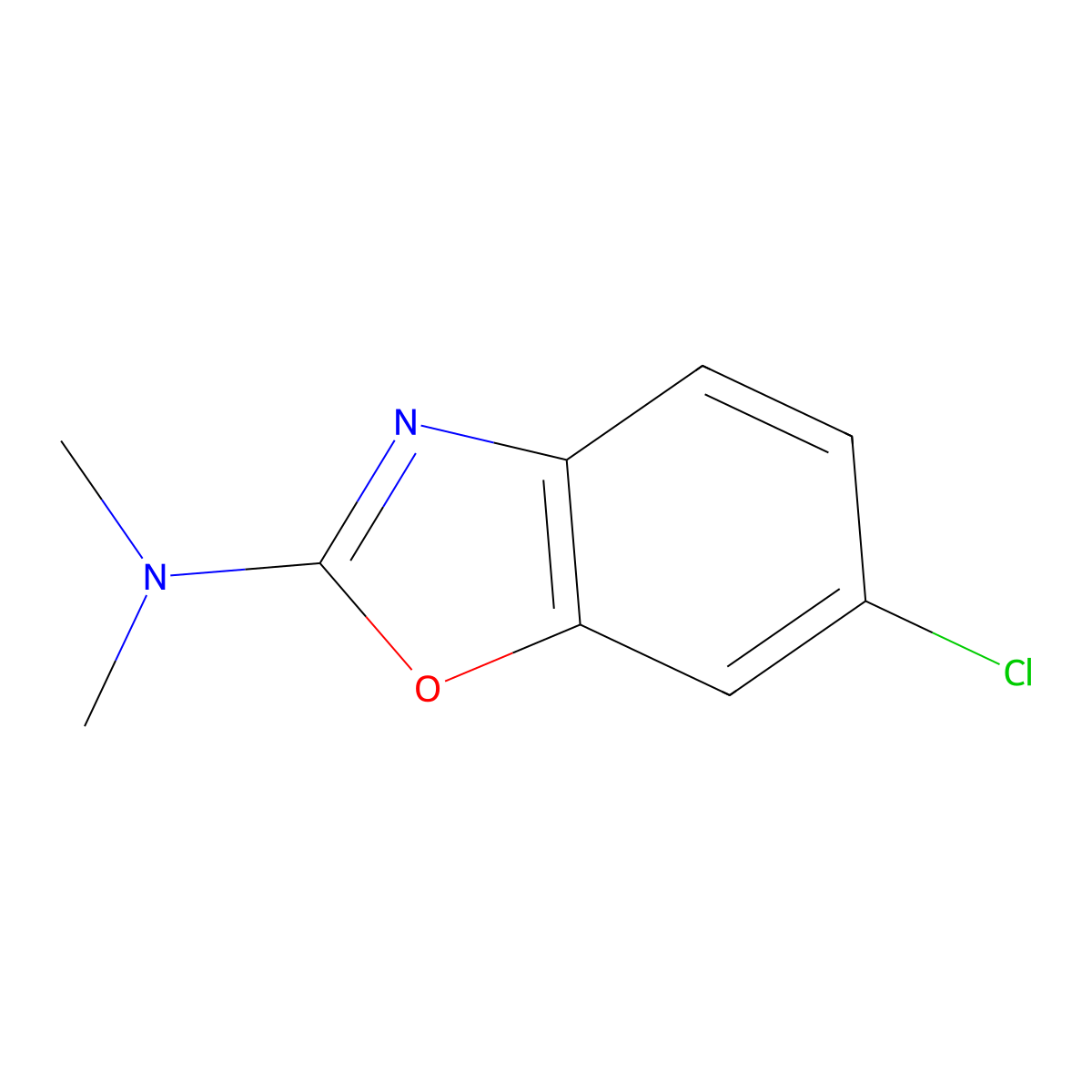 6-chloro-N,N-dimethyl-1,3-benzoxazol-2-amine molecular structure, CAS 519019-08-0