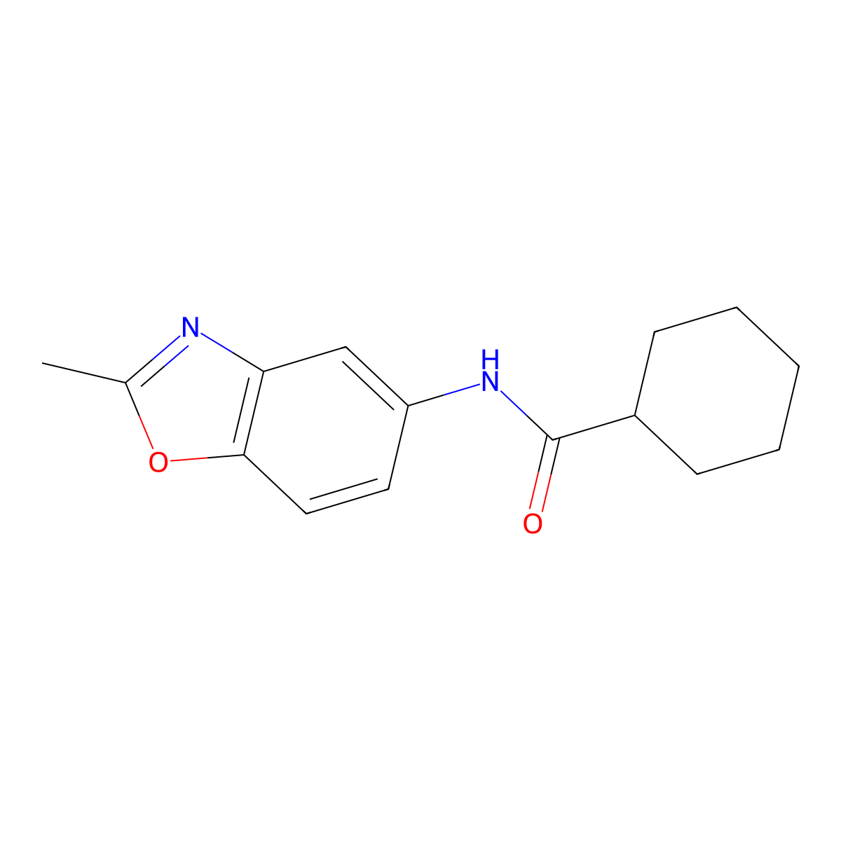 N-(2-methyl-1,3-benzoxazol-5-yl)cyclohexanecarboxamide molecular structure, CAS 519019-65-9