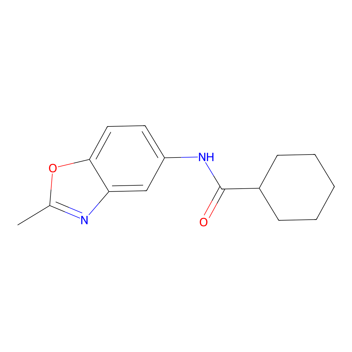 N-(2-methyl-1,3-benzoxazol-5-yl)cyclohexanecarboxamide molecular structure, CAS 519019-65-9