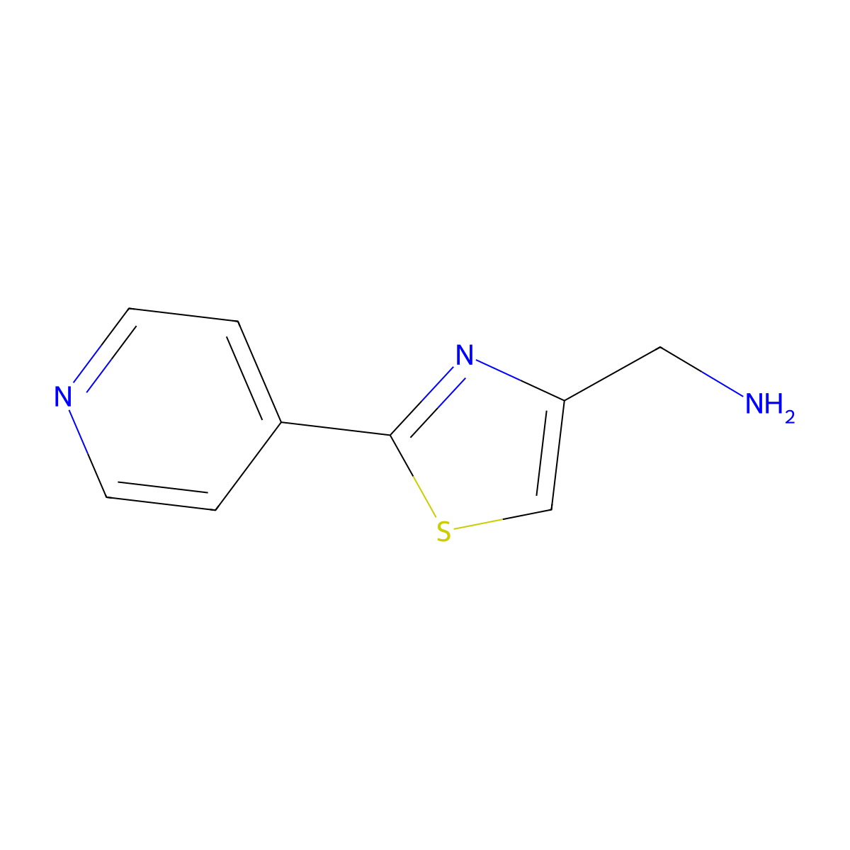 (2-(Pyridin-4-yl)thiazol-4-yl)methanamine molecular structure, CAS 519020-41-8