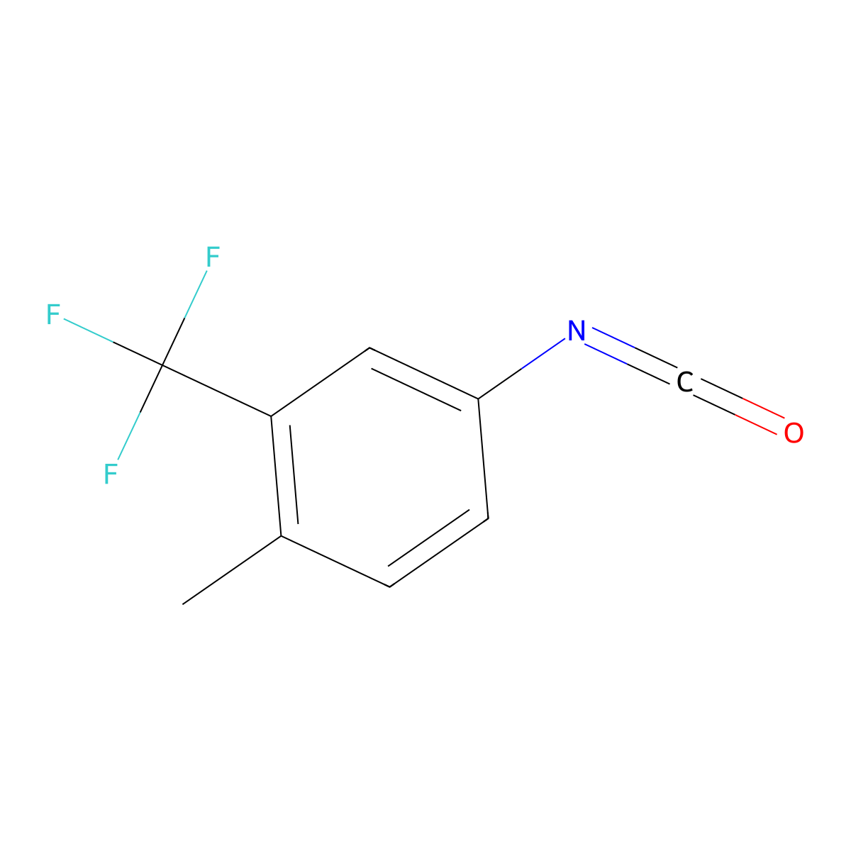 3-(Trifluoromethyl)-4-methylphenyl Isocyanate molecular structure, CAS 51903-64-1