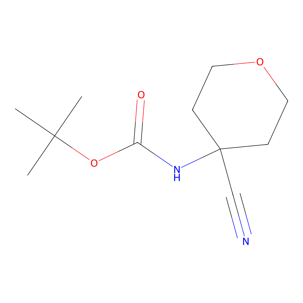 tert-butyl N-(4-cyanooxan-4-yl)carbamate molecular structure, CAS 519031-87-9