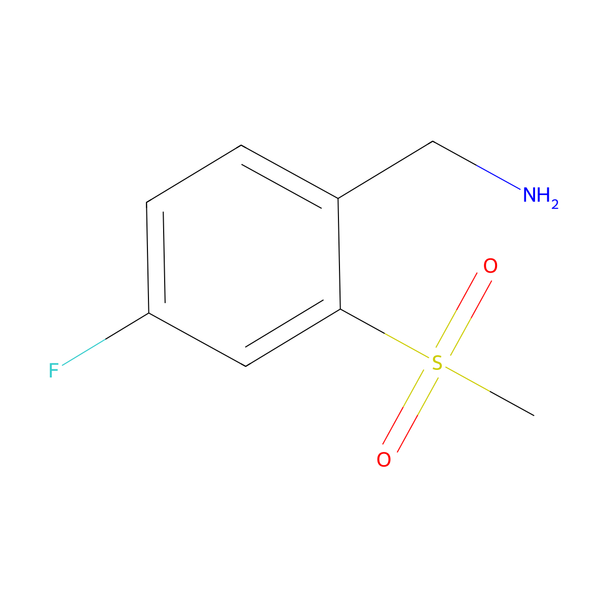4-Fluoro-2-(methylsulfonyl)benzylamine molecular structure, CAS 519032-10-1