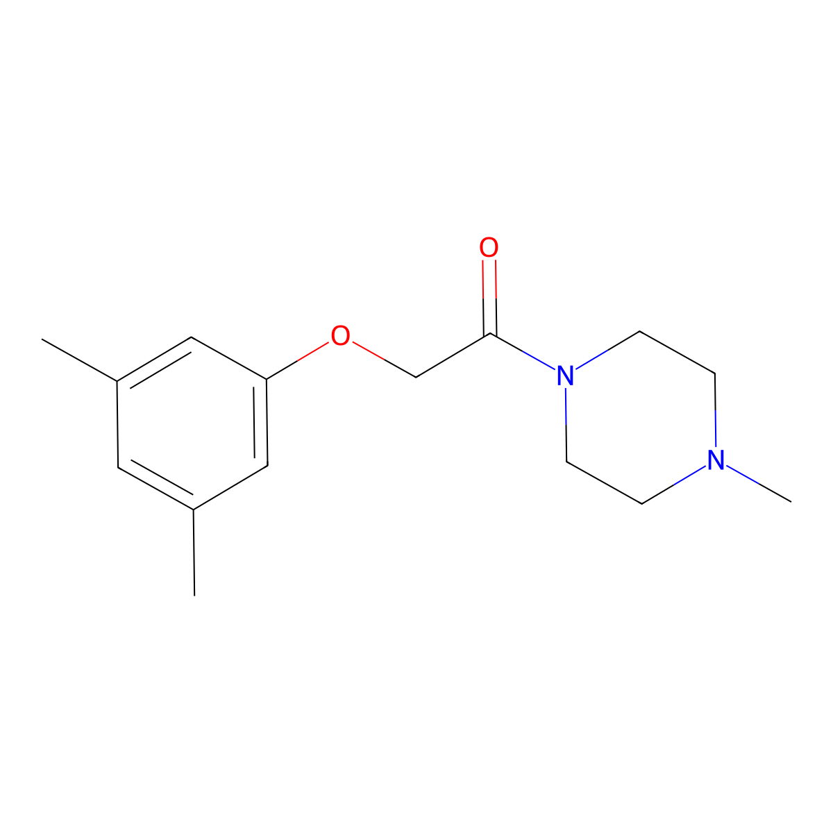 2-(3,5-Dimethylphenoxy)-1-(4-methylpiperazin-1-yl)ethanone molecular structure, CAS 519035-04-2
