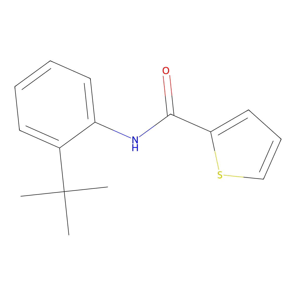 N-(2-tert-butylphenyl)thiophene-2-carboxamide molecular structure, CAS 519035-09-7