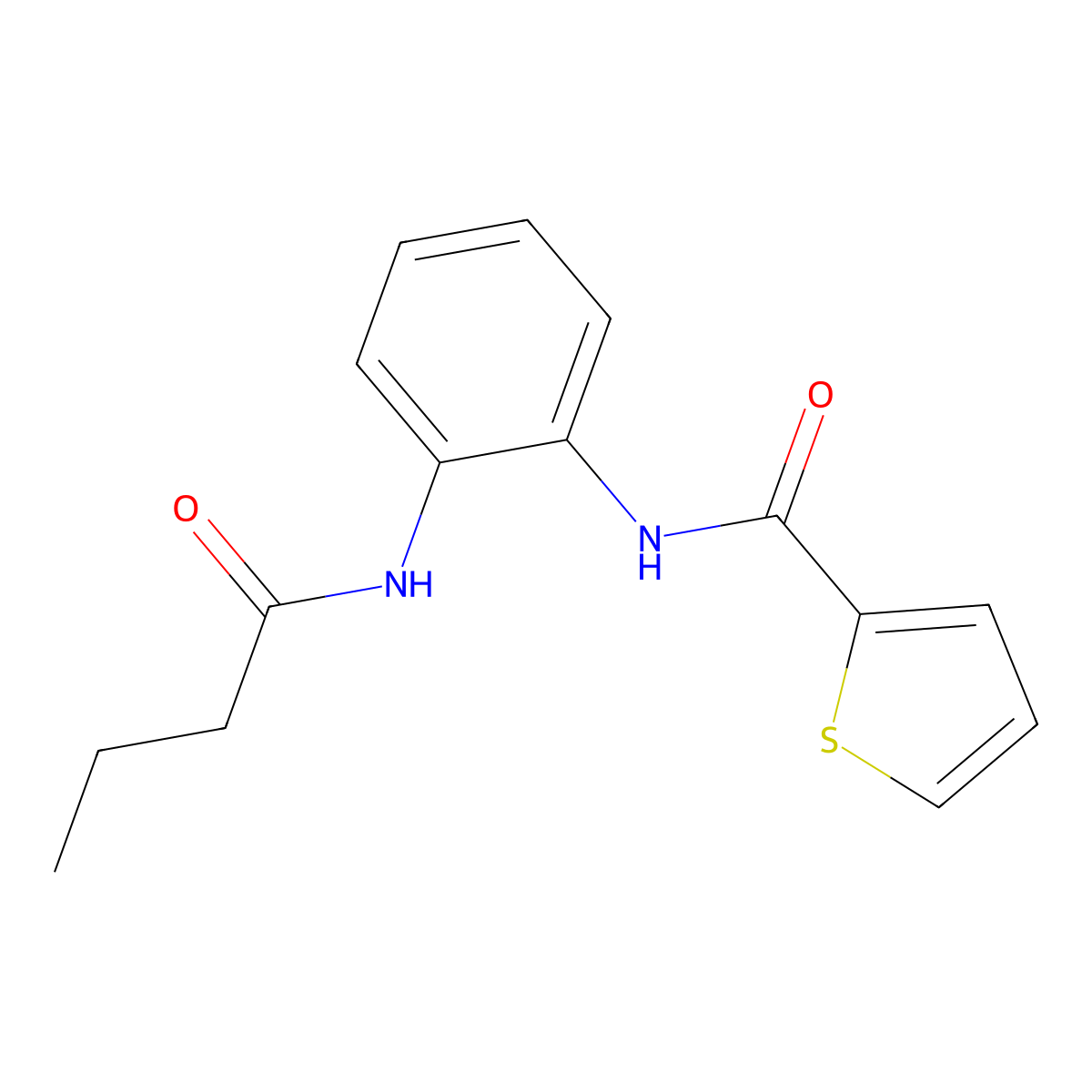 N-[2-(butanoylamino)phenyl]thiophene-2-carboxamide molecular structure, CAS 519035-10-0