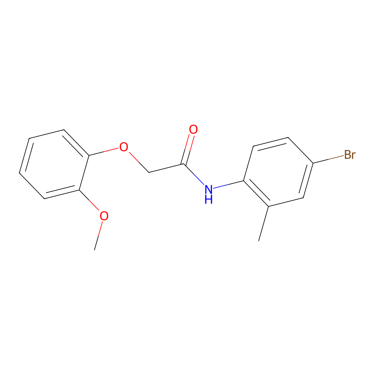 N-(4-bromo-2-methylphenyl)-2-(2-methoxyphenoxy)acetamide molecular structure, CAS 519035-40-6