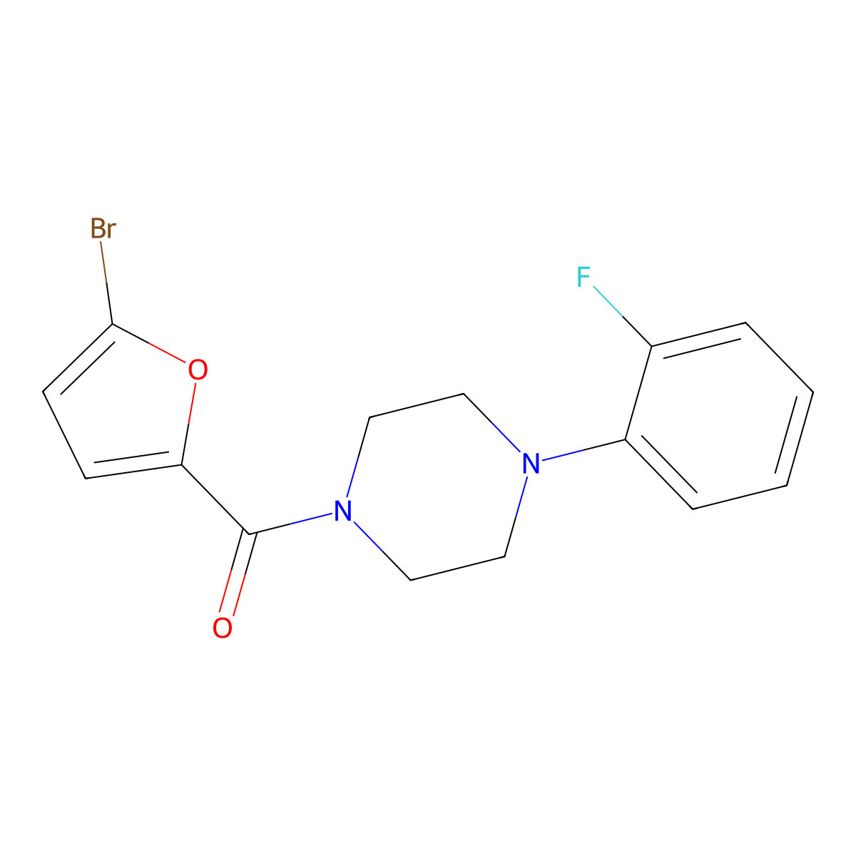 1-(5-Bromo-2-furoyl)-4-(2-fluorophenyl)piperazine molecular structure, CAS 519035-92-8