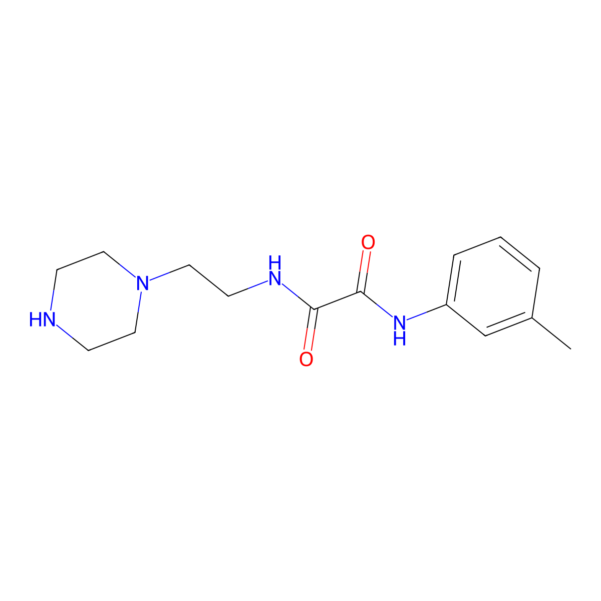 N'-(3-methylphenyl)-N-(2-piperazin-1-ylethyl)oxamide molecular structure, CAS 519036-05-6