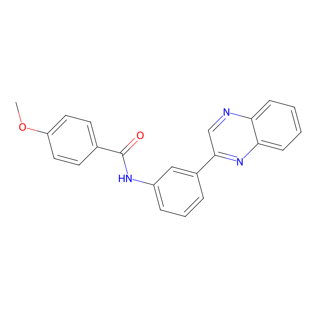 4-methoxy-N-(3-quinoxalin-2-ylphenyl)benzamide molecular structure, CAS 519042-41-2