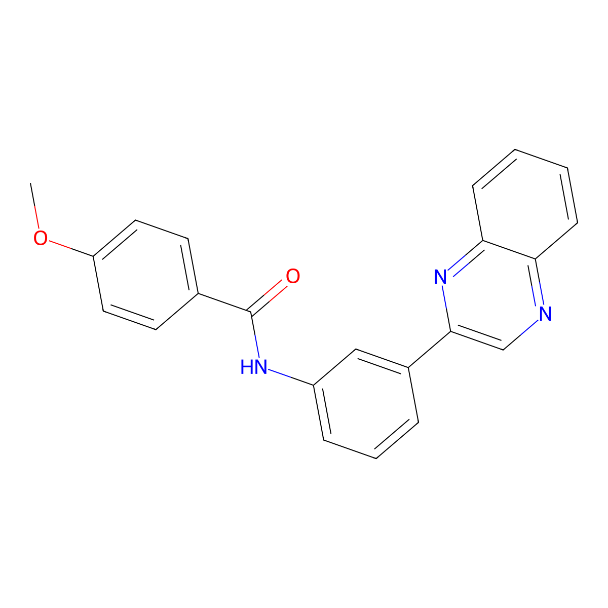 4-methoxy-N-(3-quinoxalin-2-ylphenyl)benzamide molecular structure, CAS 519042-41-2