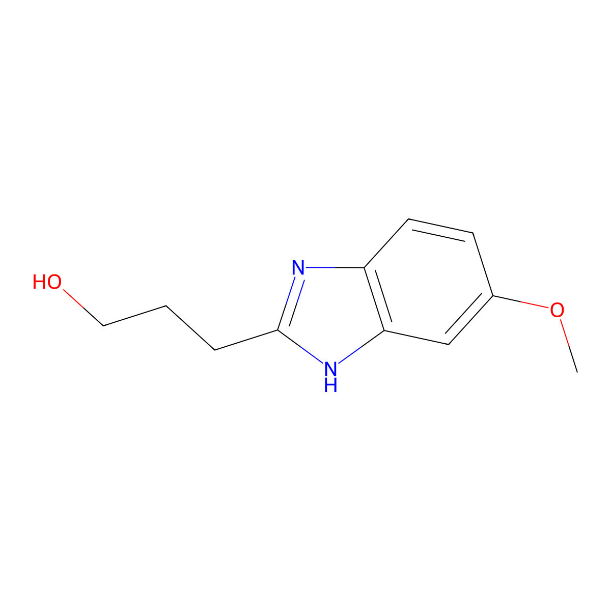 3-(6-methoxy-1H-benzimidazol-2-yl)propan-1-ol molecular structure, CAS 519042-57-0