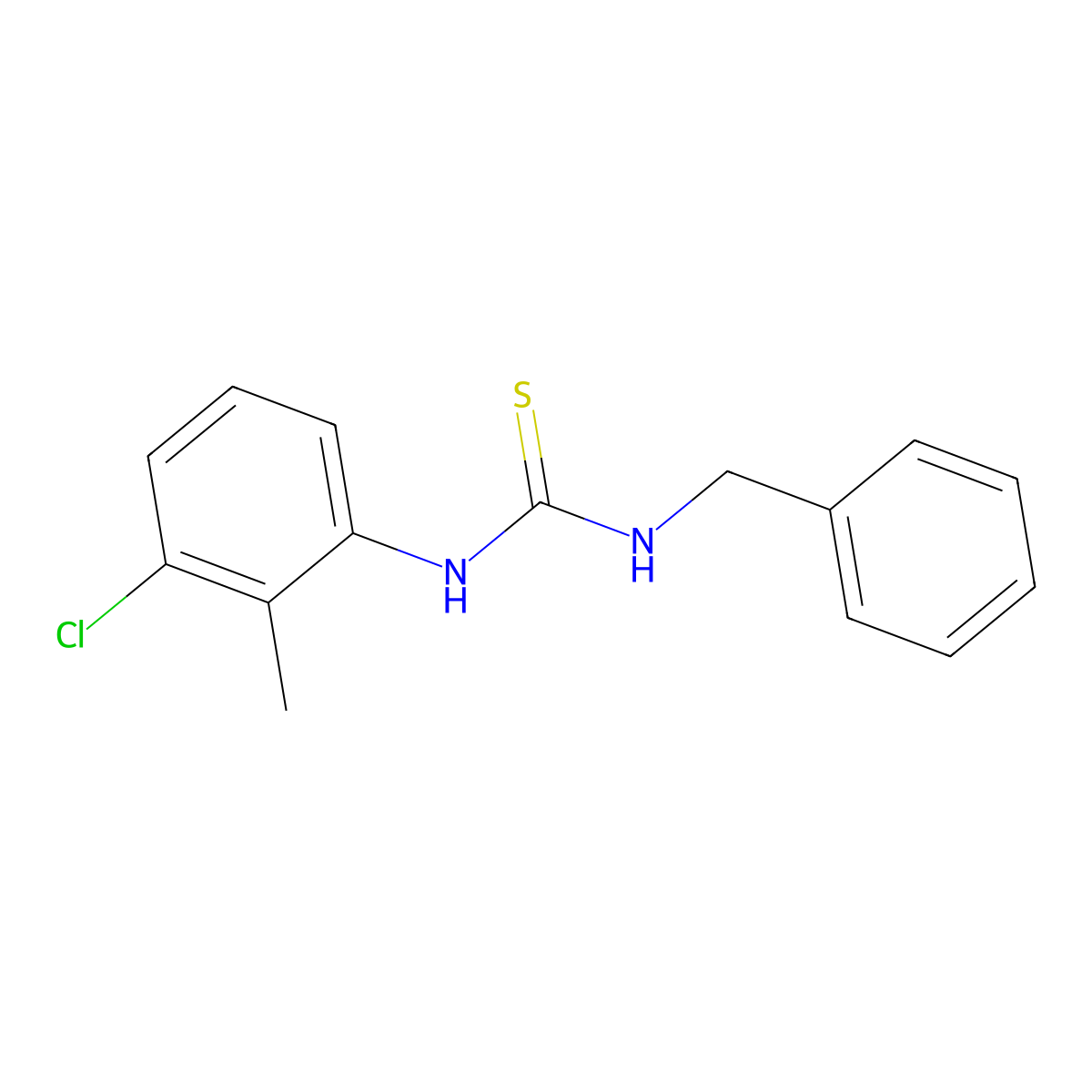 1-Benzyl-3-(3-chloro-2-methylphenyl)thiourea molecular structure, CAS 519043-09-5