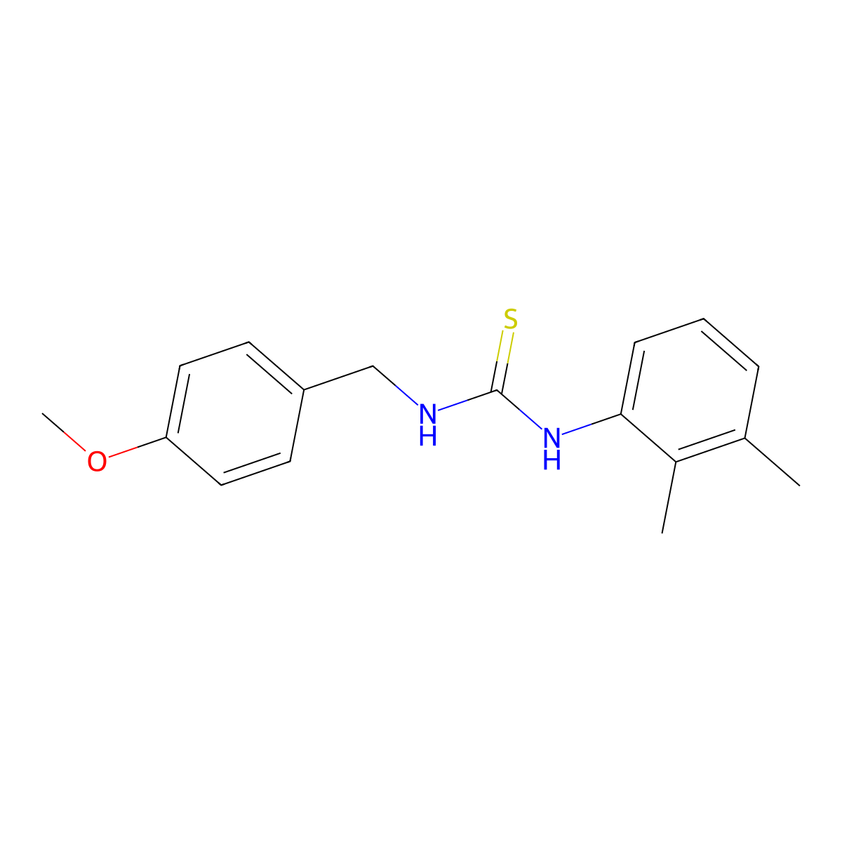 N-(2,3-dimethylphenyl)-N'-(4-methoxybenzyl)thiourea molecular structure, CAS 519043-10-8