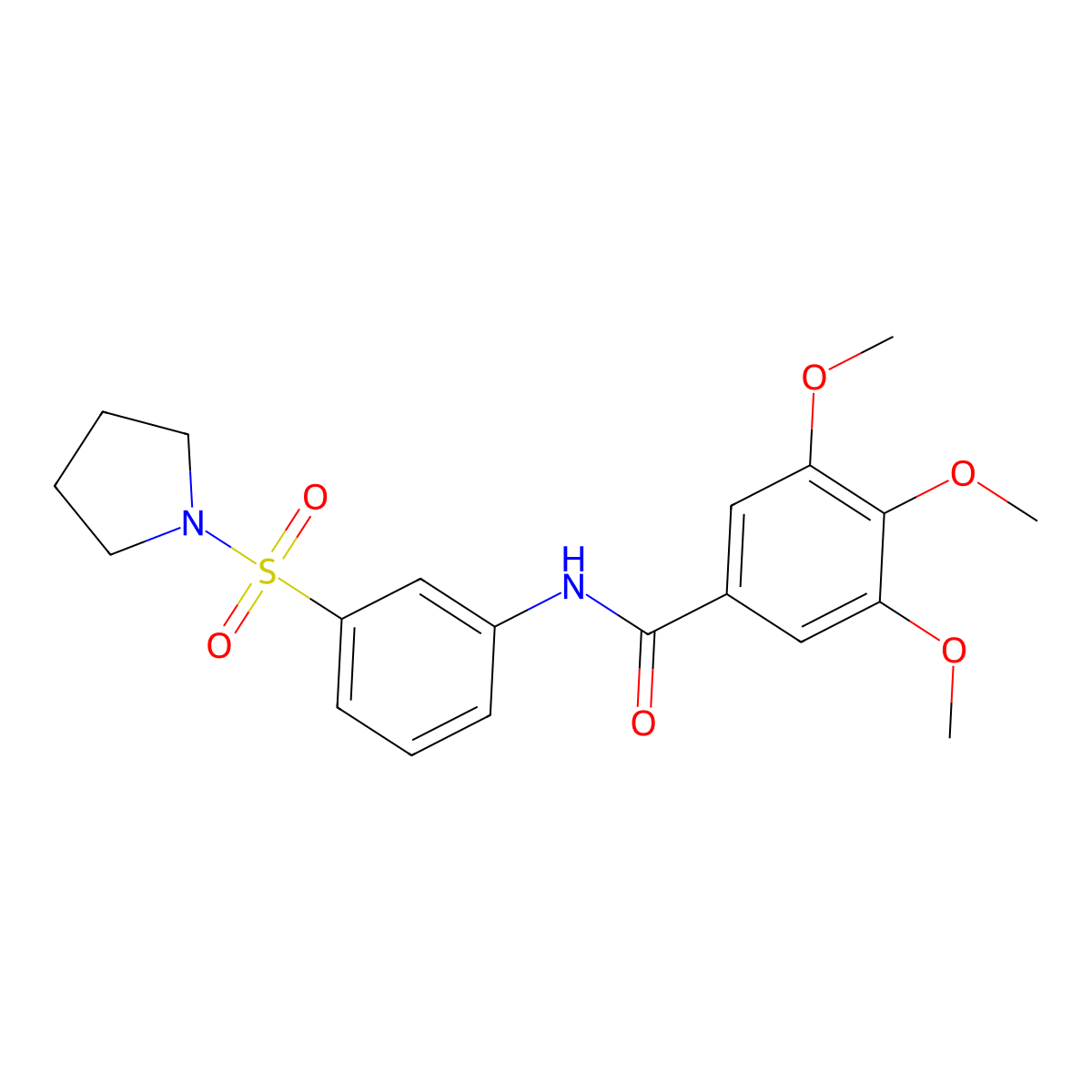 3,4,5-trimethoxy-N-(3-pyrrolidin-1-ylsulfonylphenyl)benzamide molecular structure, CAS 519044-94-1