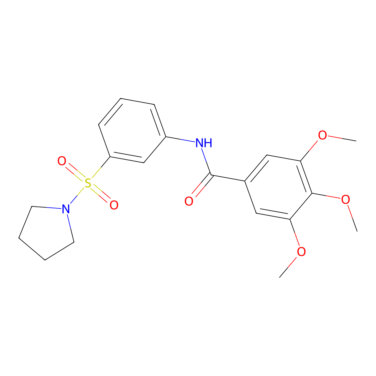 3,4,5-trimethoxy-N-(3-pyrrolidin-1-ylsulfonylphenyl)benzamide molecular structure, CAS 519044-94-1