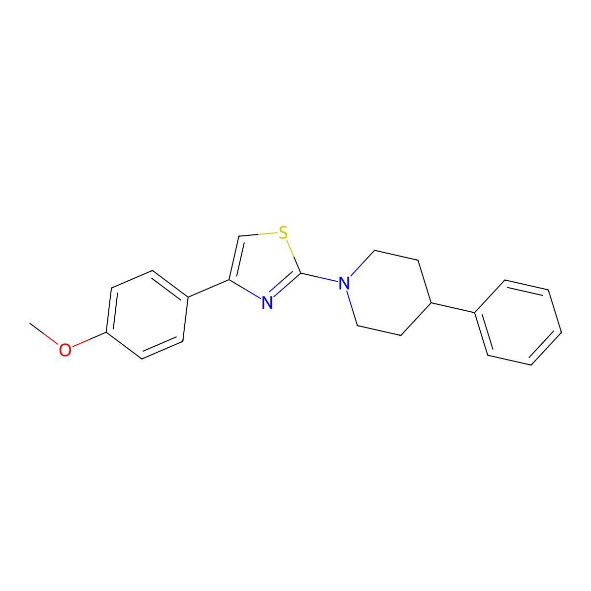 1-[4-(4-Methoxyphenyl)-1,3-thiazol-2-yl]-4-phenylpiperidine molecular structure, CAS 519044-96-3